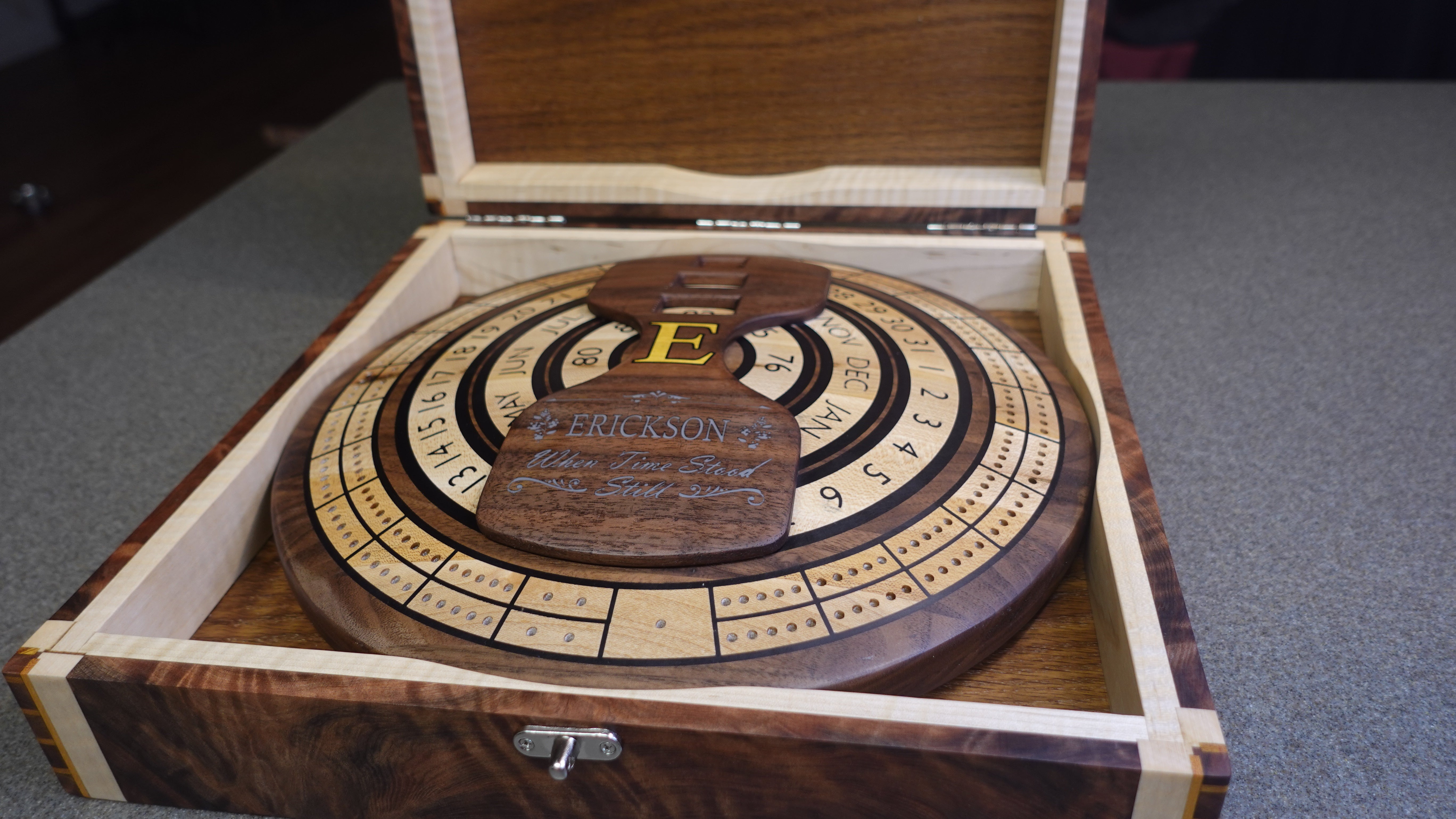 When Time Stood Still Cribbage Board Erickson Design and Woodworking